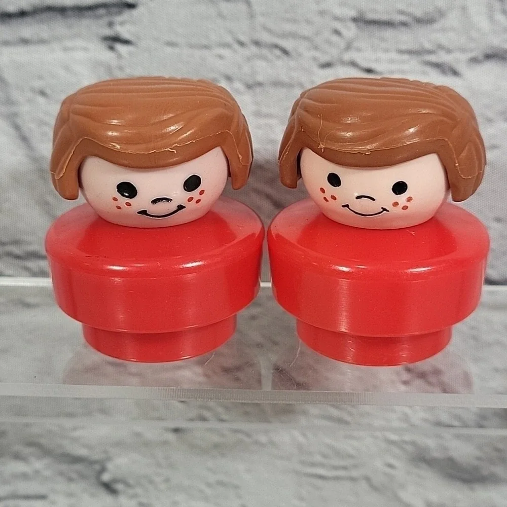 VTG 90's FP Chunky Little People Figures Lot Of 12 Twins Girls Triplets Boys Dog